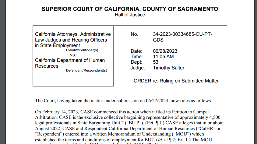court order from Sacramento